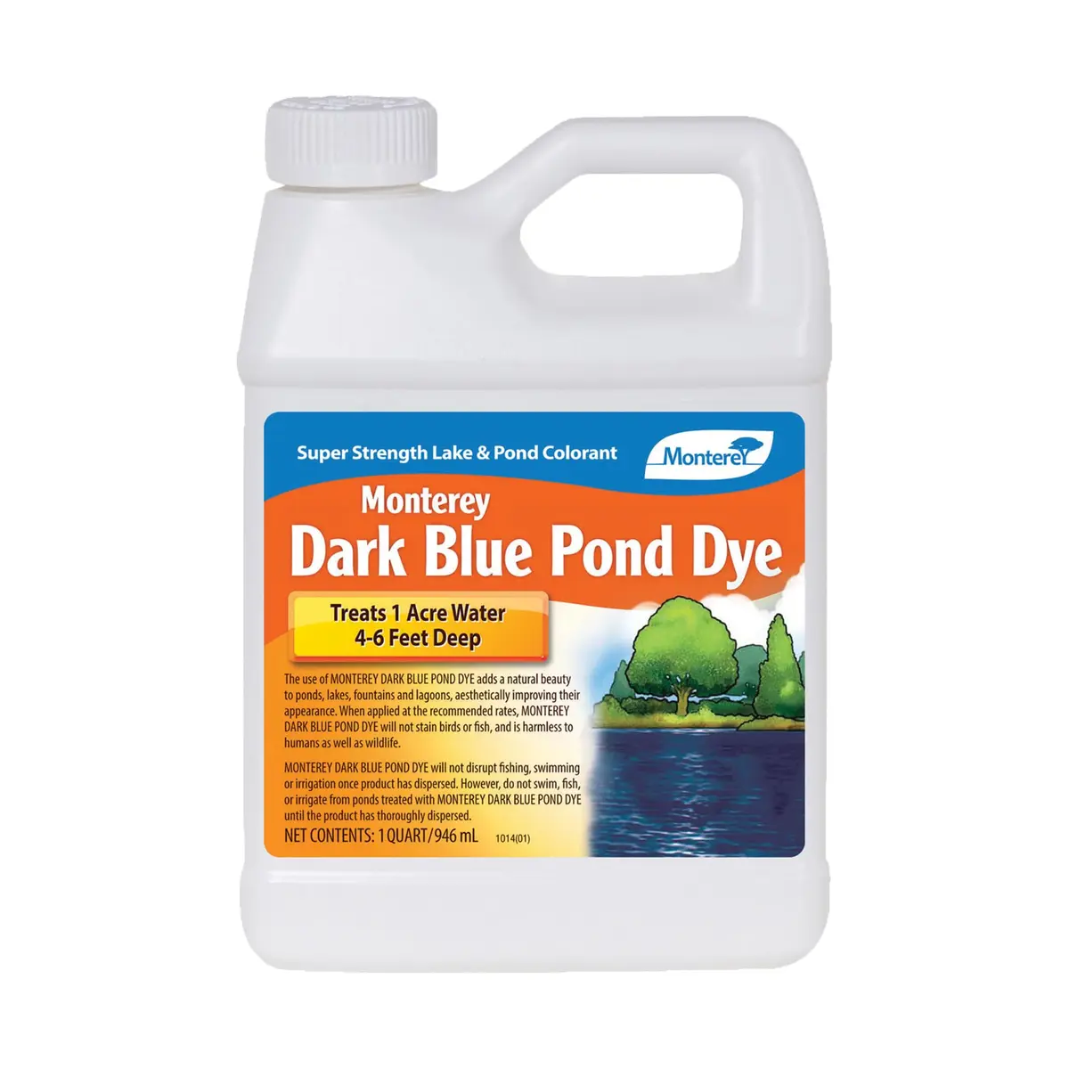 Monterey Qt Dark Blue Pond Dye | 1 Quart Treats 1 Acre Water 4-6 ft Deep, Fish & Bird Safe - main product image
