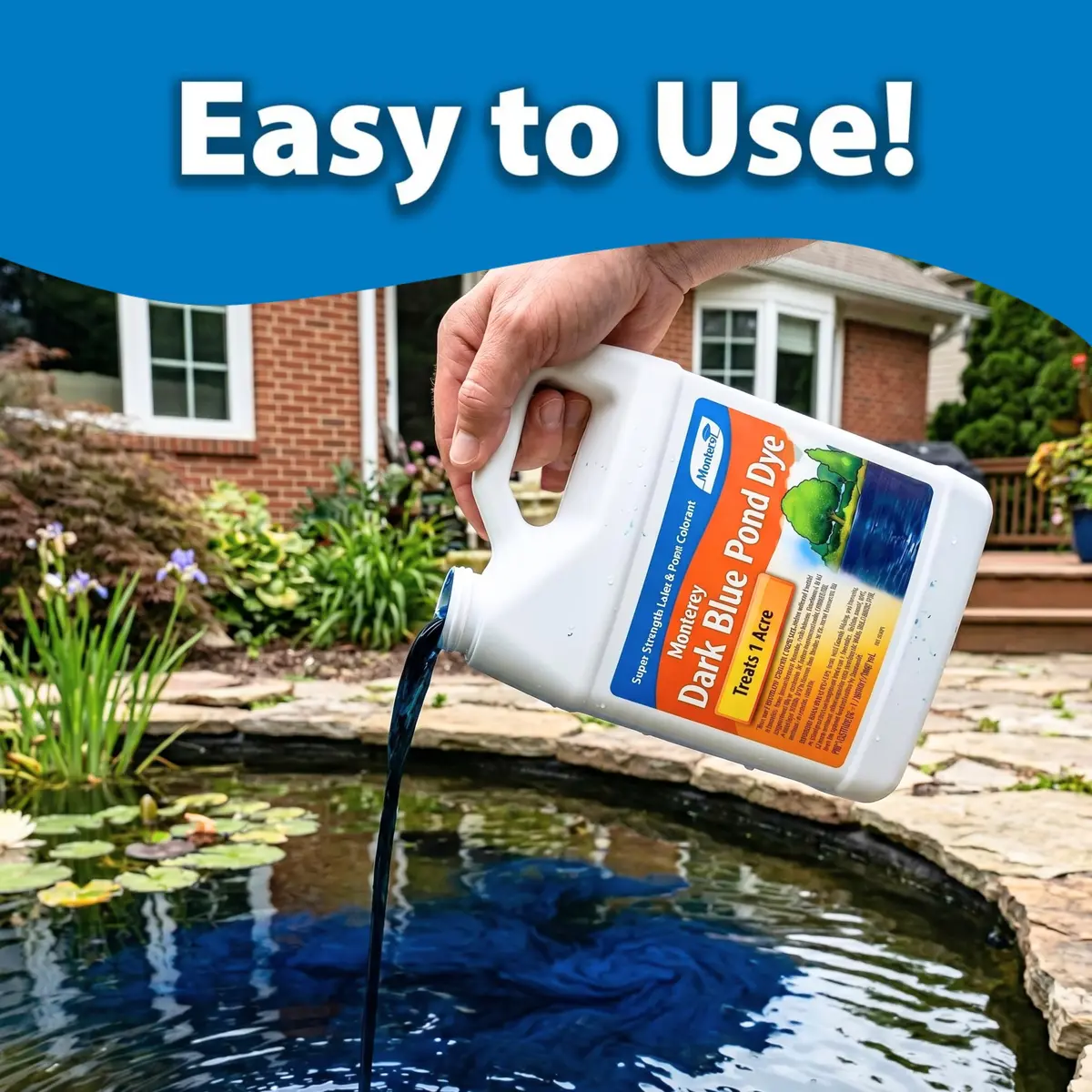 Monterey Qt Dark Blue Pond Dye | 1 Quart Treats 1 Acre Water 4-6 ft Deep, Fish & Bird Safe - view 2