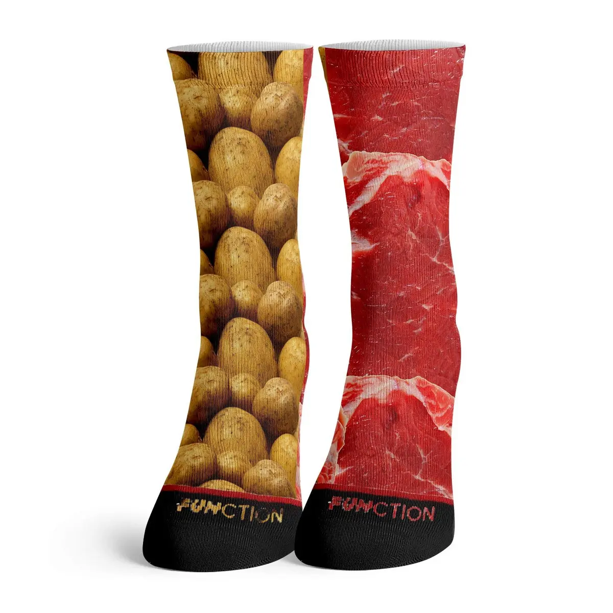 Function - Steak and Potatoes Fashion Socks | All-Over Graphic Print, Crew Length, Unisex (6-12 Men) - view 3