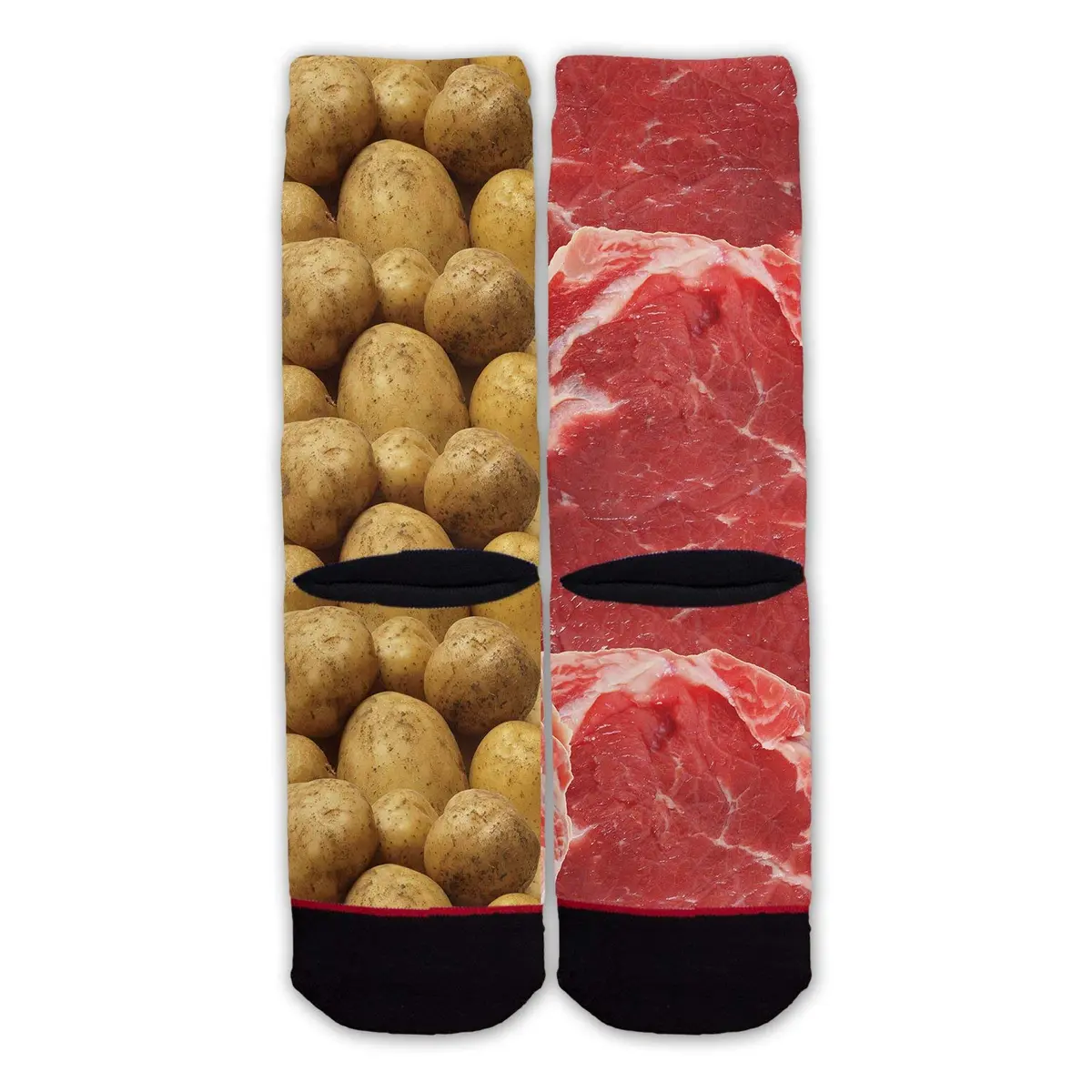Function - Steak and Potatoes Fashion Socks | All-Over Graphic Print, Crew Length, Unisex (6-12 Men) - view 4
