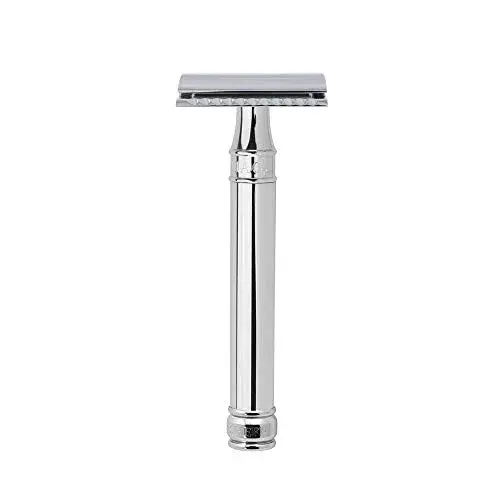 Edwin Jagger Double Edge Safety Razor - Chrome Finish, Long Handle - main product image