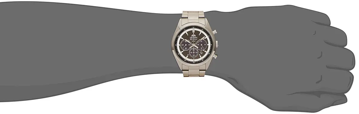 Orient Sporty Neo 70's Neo Seventees Solar Panda Wristwatch 42mm Stainless Steel | Solar Powered, Gray Dial, Water Resistant - view 4