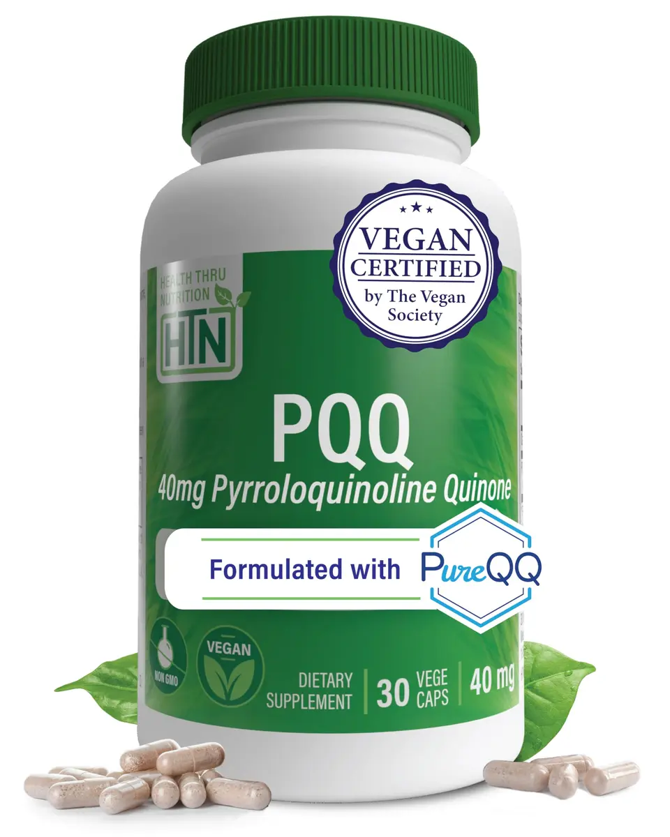 Health Thru Nutrition PQQ 40mg Pyrroloquinoline Quinone 30 Count (1.5 oz) | Supports Mitochondrial Biogenesis - main product image
