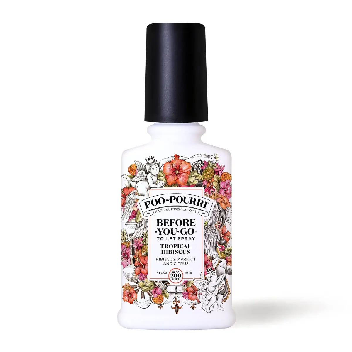 Poo-Pourri Tropical Hibiscus Before-You-Go Toilet Spray 118ml (4 Fl Oz) | Prevents Odors with Natural Essential Oils - main product image