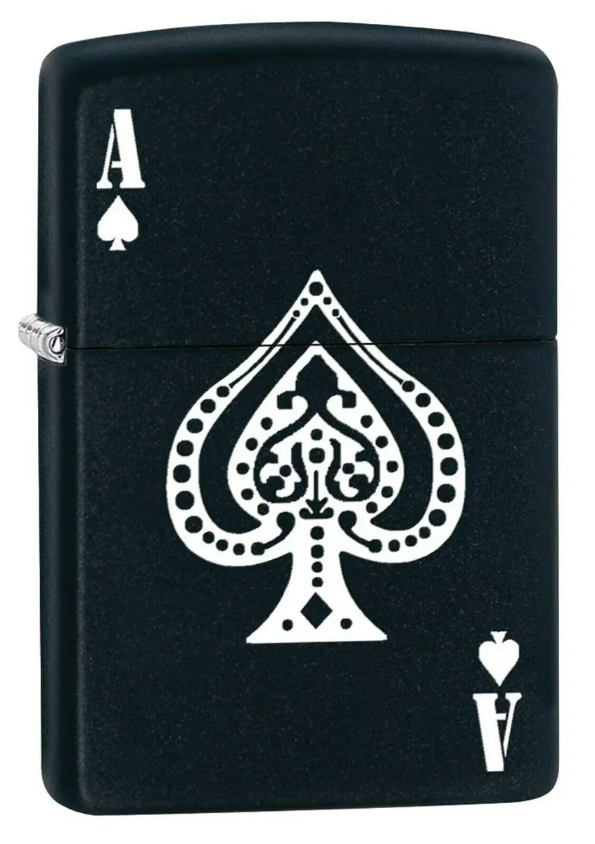Zippo Ace of Spades Black Matte Windproof Lighter 5.5 cm (2.25 in) | Distinctive Zippo Click - main product image