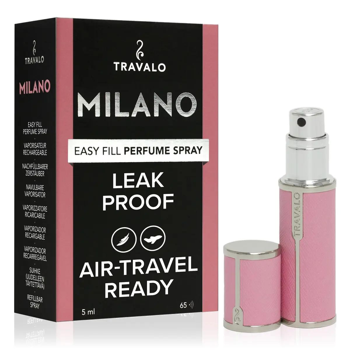 Travalo Milano Perfume Atomizer 0.2 Oz | Leak-Proof, TSA Approved, Reusable Pink - main product image
