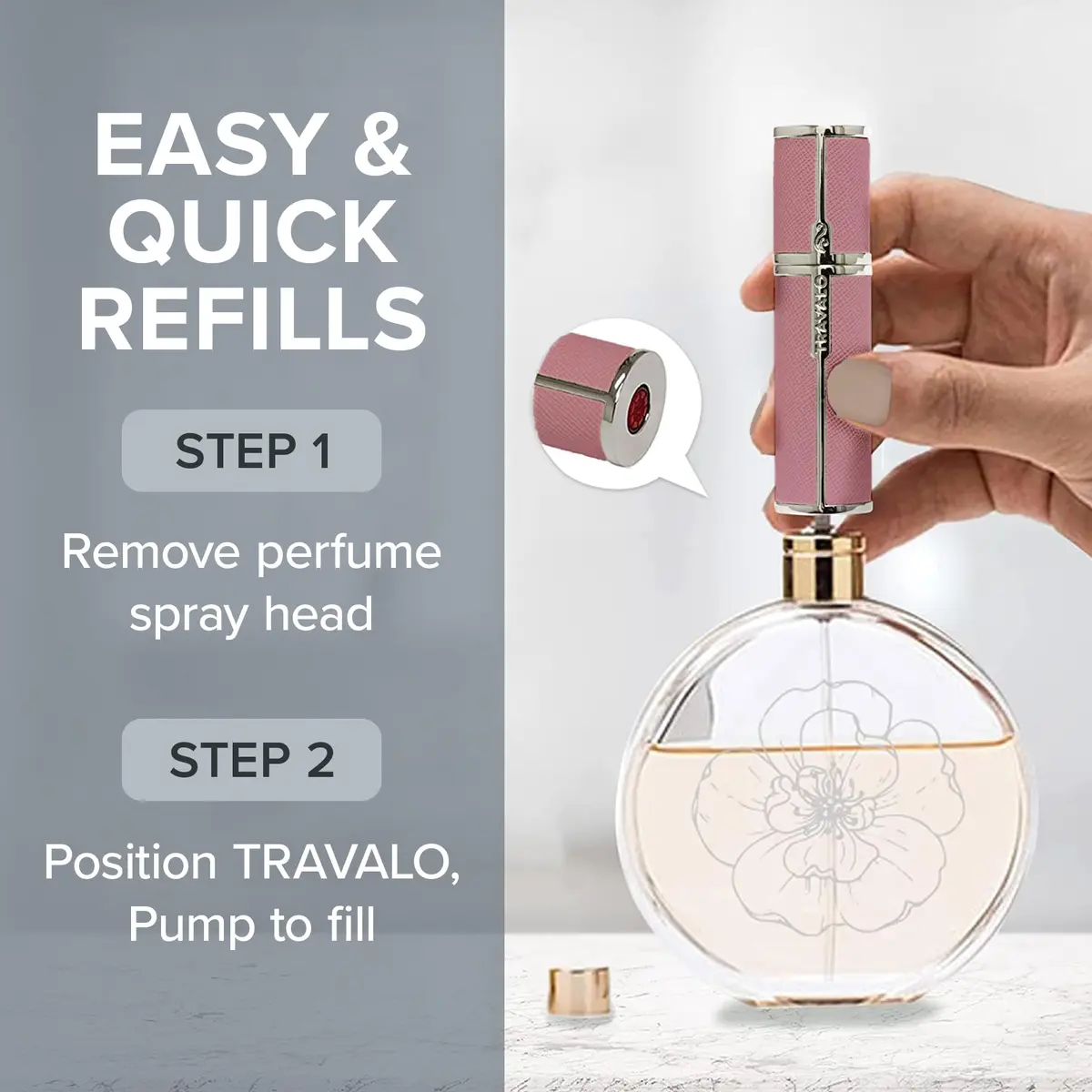 Travalo Milano Perfume Atomizer 0.2 Oz | Leak-Proof, TSA Approved, Reusable Pink - view 7