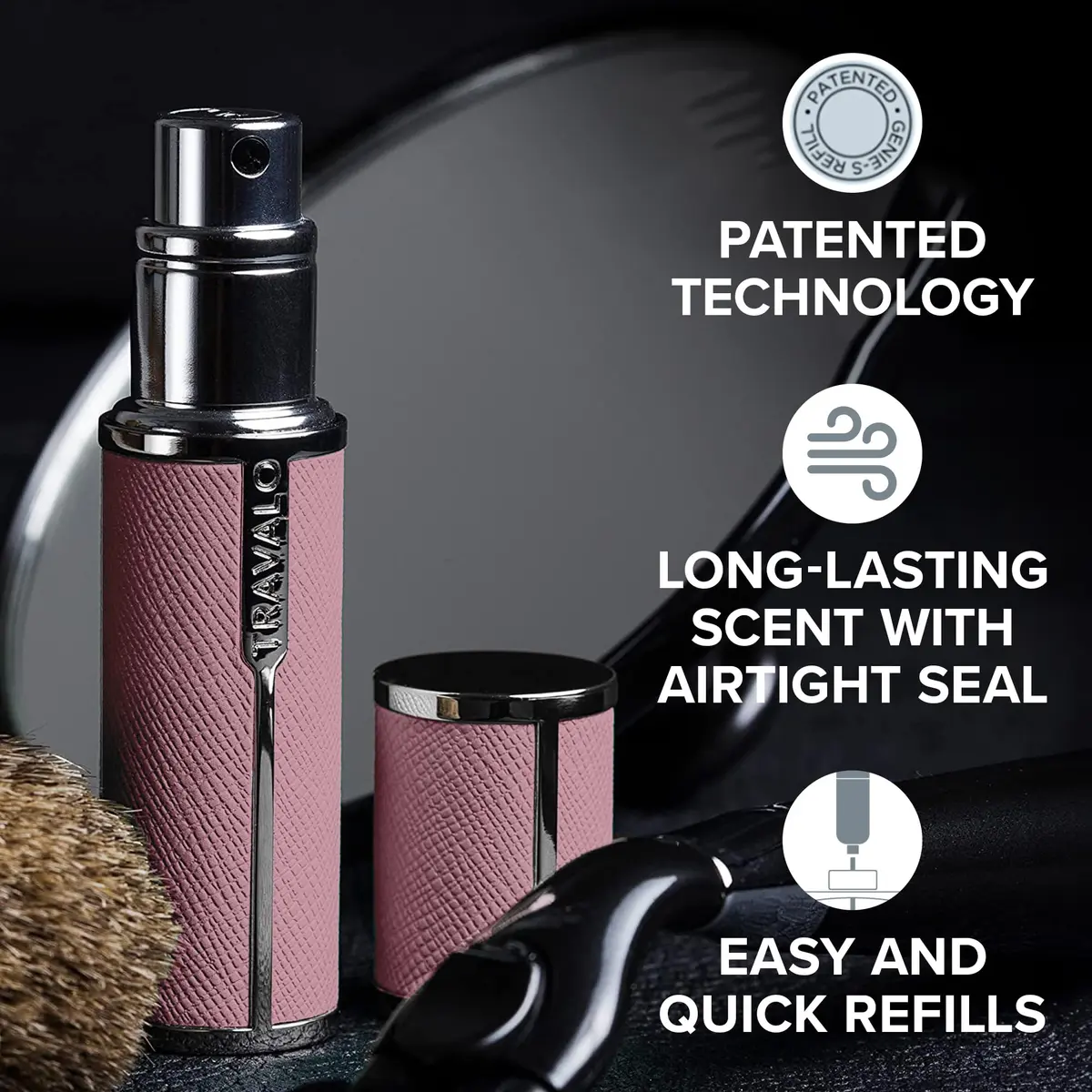 Travalo Milano Perfume Atomizer 0.2 Oz | Leak-Proof, TSA Approved, Reusable Pink - view 3