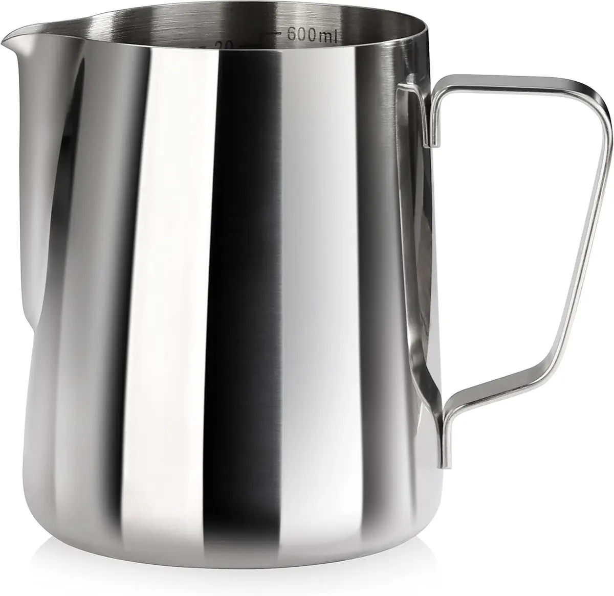 New Star Foodservice Stainless Steel Frothing Pitcher, 20 oz | Commercial Grade 18/8 Barista Tool for Lattes & Cappuccinos - main product image