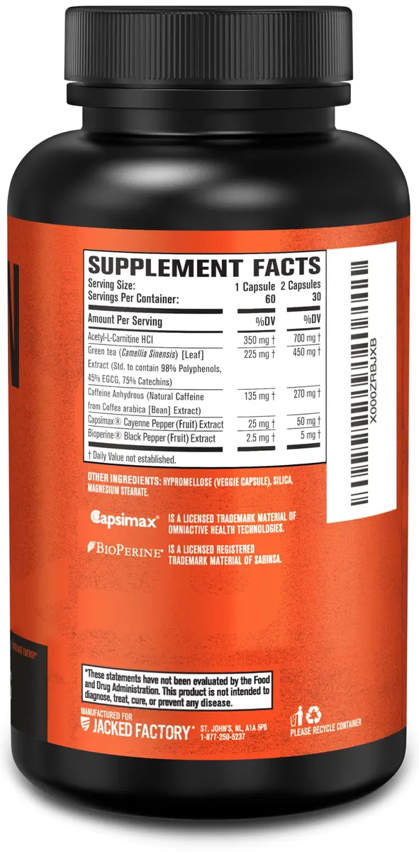 Jacked Factory Burn-XT Fat Burner & Weight Loss Supplement 60 Capsules | Clinically Studied Energy & Appetite Support - view 8