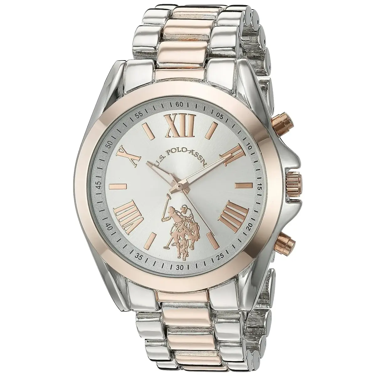 U.S. Polo Assn. Women's Two-Tone Analog Watch 41mm (1.61 inches) | Elegant Quartz Timepiece for Everyday Style - main product image