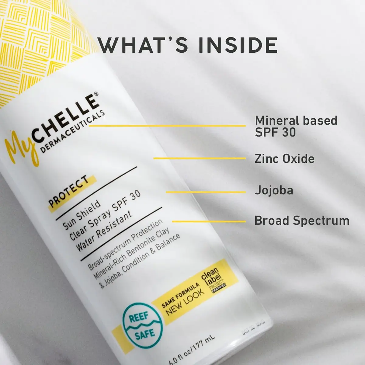 MyChelle Dermaceuticals Sun Shield Clear Spray SPF 30 | Water-Resistant Zinc Sunscreen for Skin Balance (6 Fl Oz) - view 5