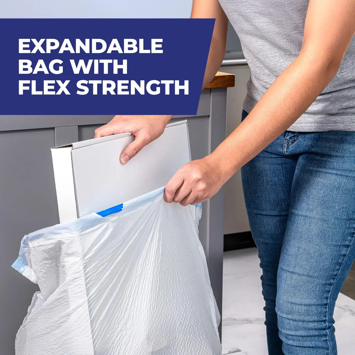 Hefty Ultra Strong 13 Gallon Kitchen Trash Bags, White, Clean Burst, 40 Count (1.76 lb) | 6-in-1 Protection for Indian Homes - view 6
