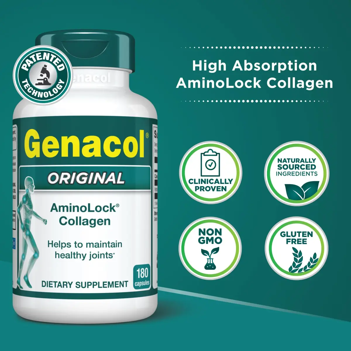 Genacol Original Hydrolyzed Collagen Joint Supplement 360 Count (120-Day Supply) | Clinically Tested AminoLock Peptides for Joint Health - view 2