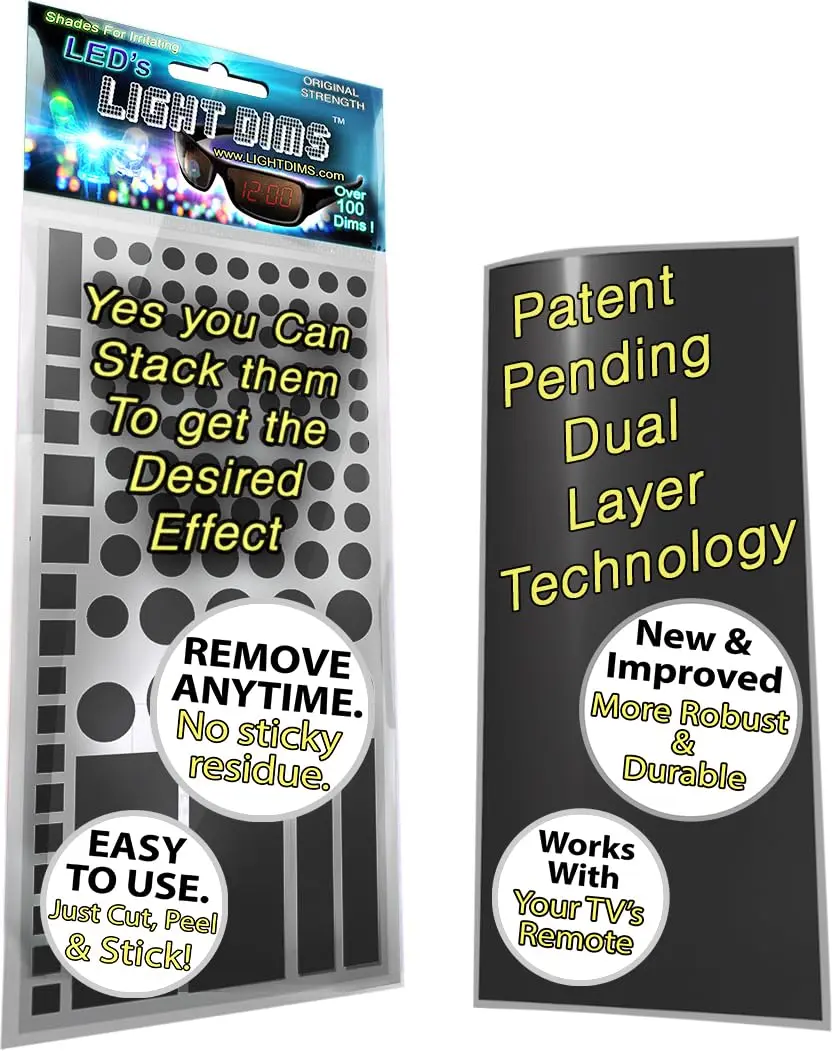 LIGHT DIMS Original Strength LED Light Dimmers (2 Sheets) Black | Dims 50-80% Glare - view 3
