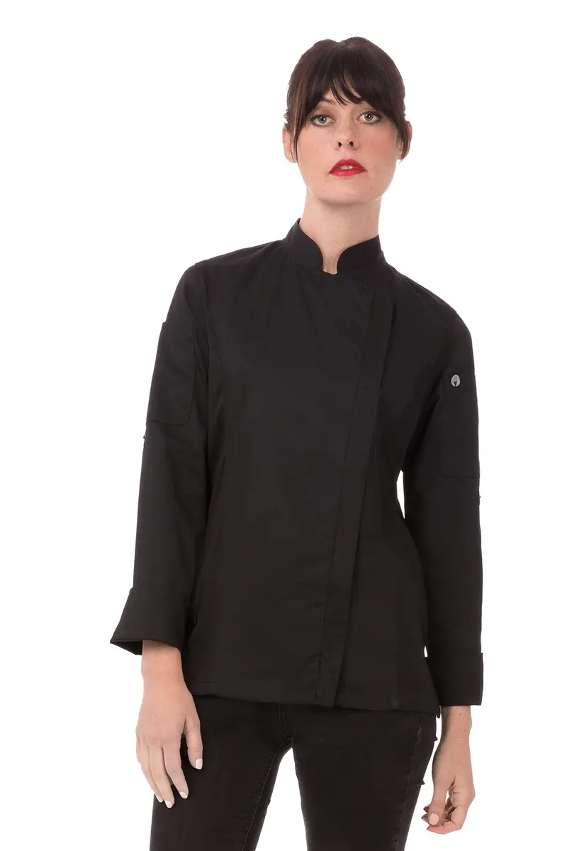 Chef Works Women's Hartford Chef Coat, Black, XX-Large | Lightweight, Breathable & Durable for Food Service - main product image