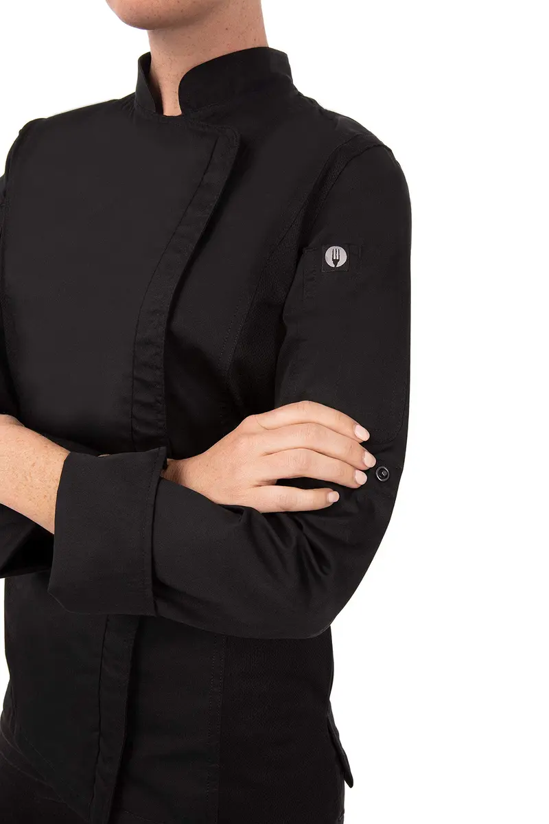 Chef Works Women's Hartford Chef Coat, Black, Medium | Tailored Fit with Cool Vent - view 4