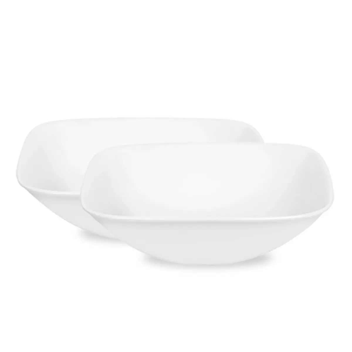 Corelle White 2-Piece 32-Ounce Square Bowl Set | Durable, Lightweight, Microwave & Dishwasher Safe - main product image