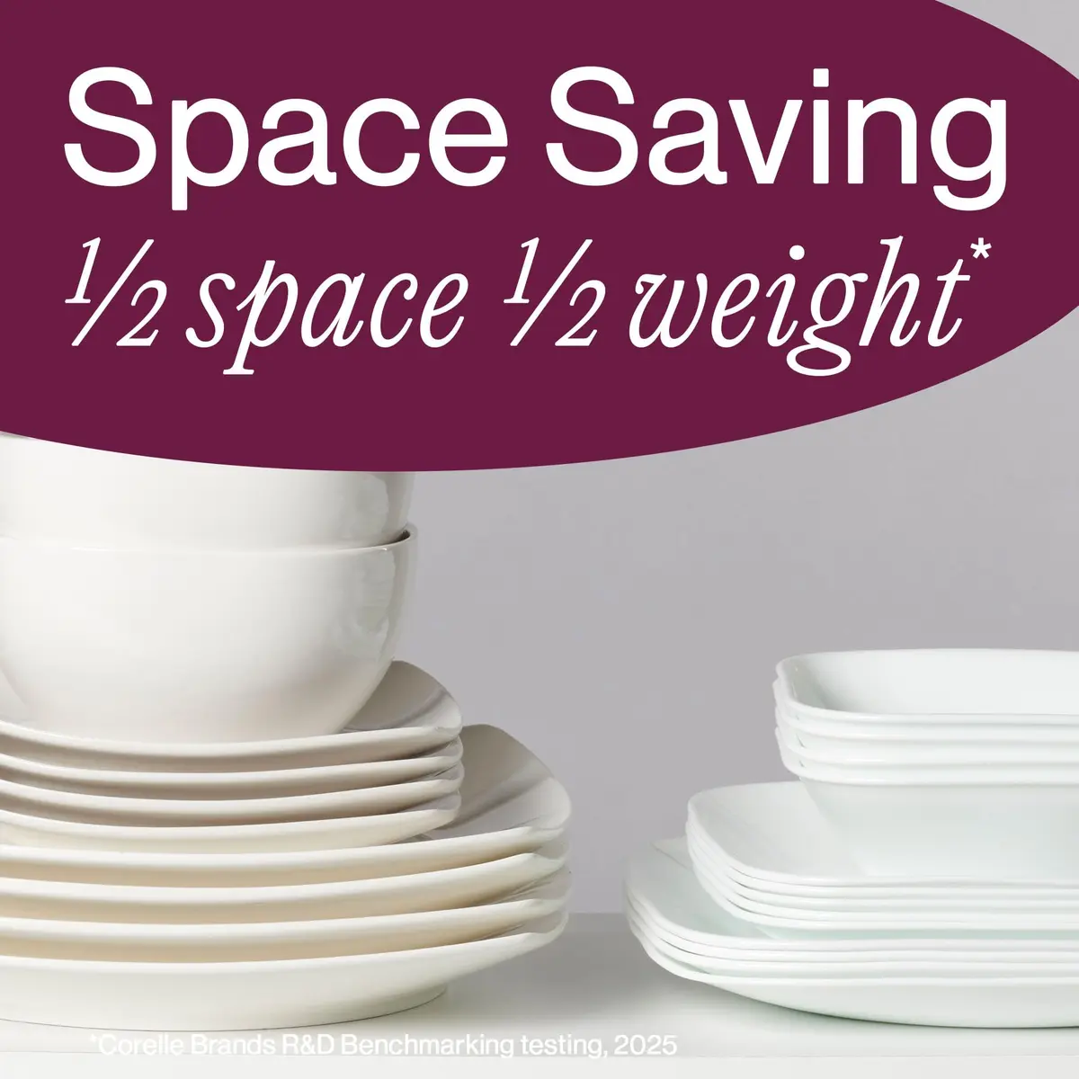 Corelle White 2-Piece 32-Ounce Square Bowl Set | Durable, Lightweight, Microwave & Dishwasher Safe - view 7