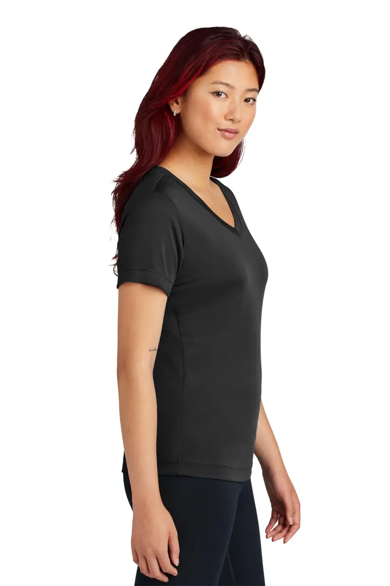 Clothe Co. Women's Moisture-Wicking Athletic Shirt V-Neck Black M | Breathable, Quick Dry Activewear - view 2