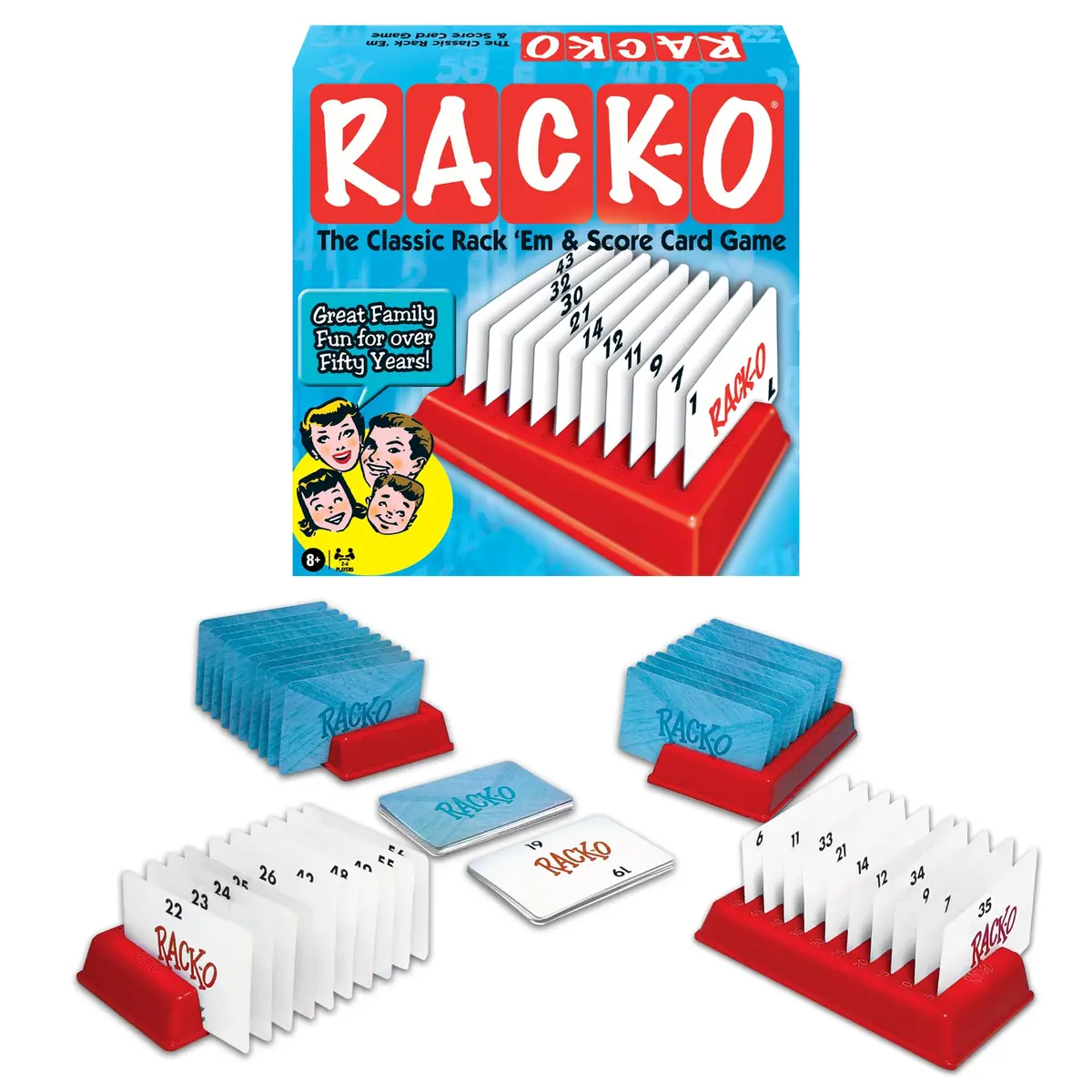 Winning Moves Rack-O Retro Edition | Classic Family Card Game, Ages 8+ (8.75in x 8.75in) - main product image