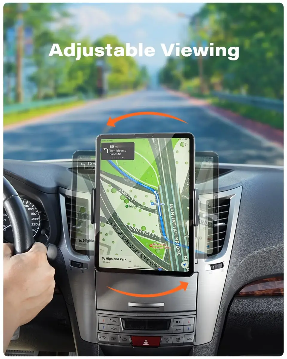 APPS2Car Sturdy CD Slot Tablet Mount | Universal 4.7-11" Holder for iPad Pro Mini iPhone Galaxy Z Fold, 208mm Arm - view 4