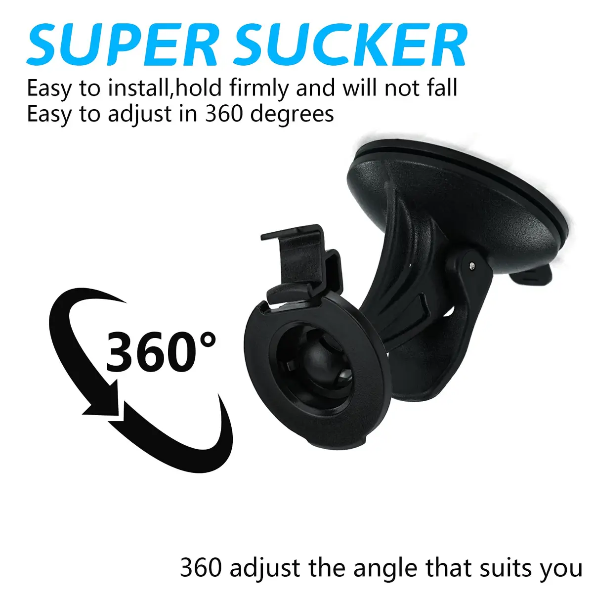 EKIND Car Windscreen Suction Cup Mount Holder for Garmin GPS Nuvi 52 | Strong Suction, Adjustable, Durable - view 3