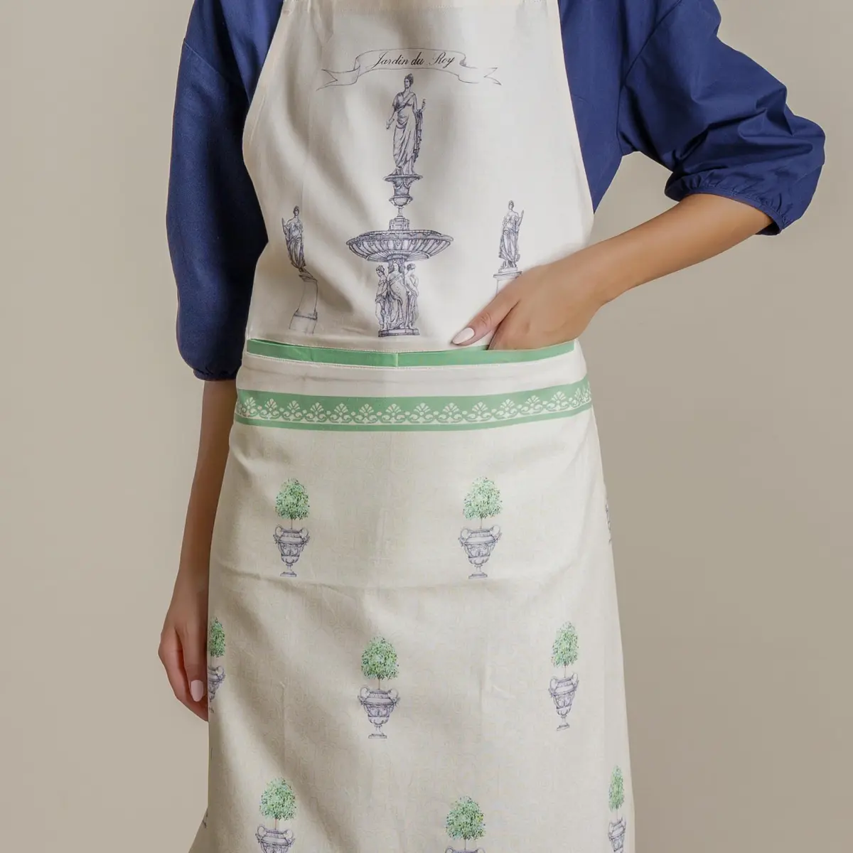 Maison d' Hermine Aprons for women with Pocket 100% Cotton | Stylish & Durable Kitchen Apron - view 8