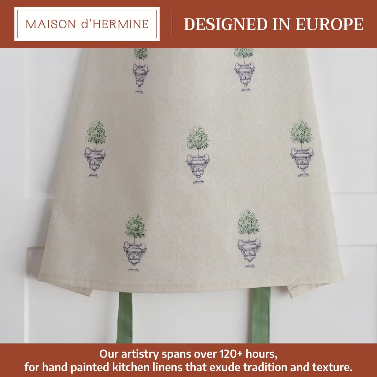 Maison d' Hermine Aprons for women with Pocket 100% Cotton | Stylish & Durable Kitchen Apron - view 2