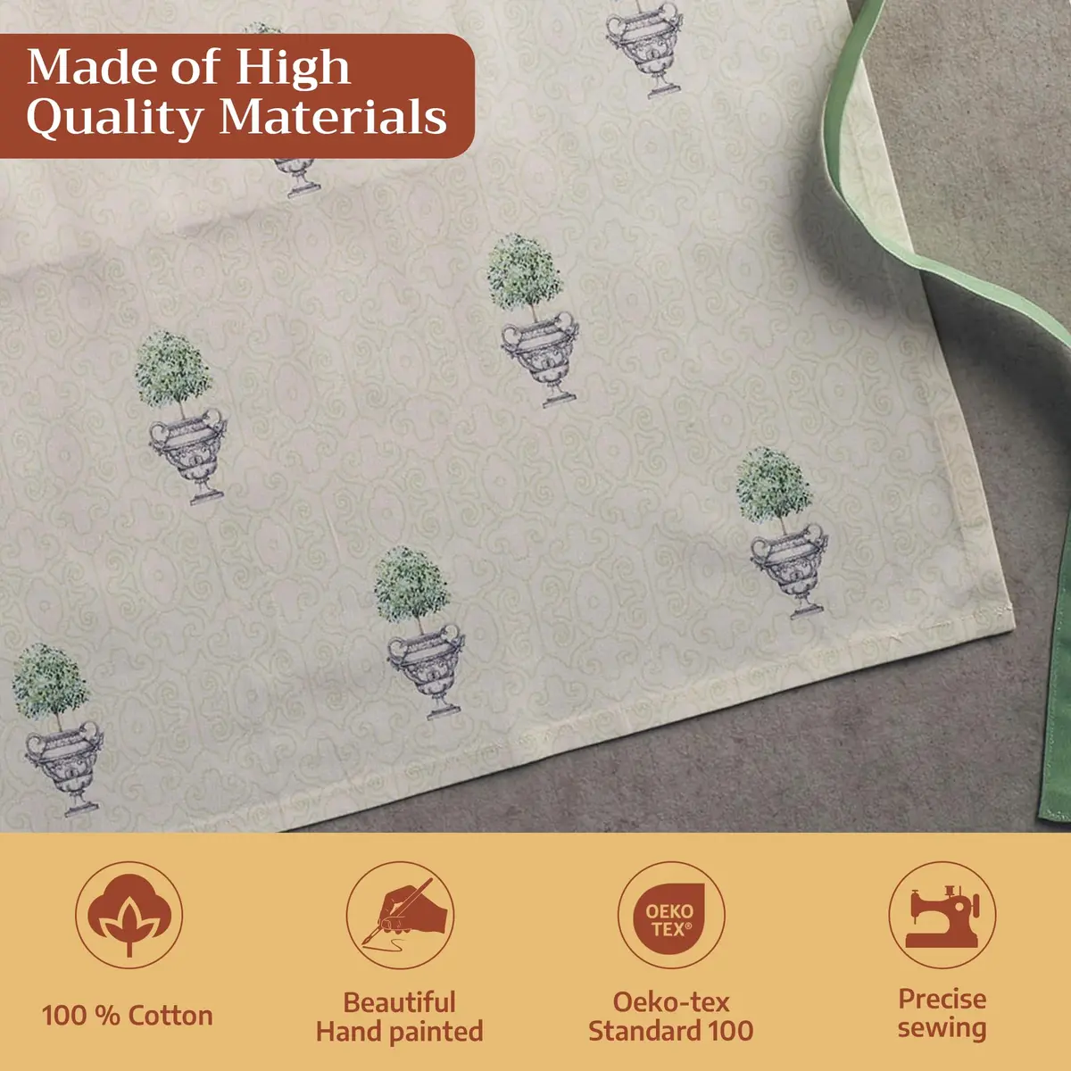 Maison d' Hermine Aprons for women with Pocket 100% Cotton | Stylish & Durable Kitchen Apron - view 3