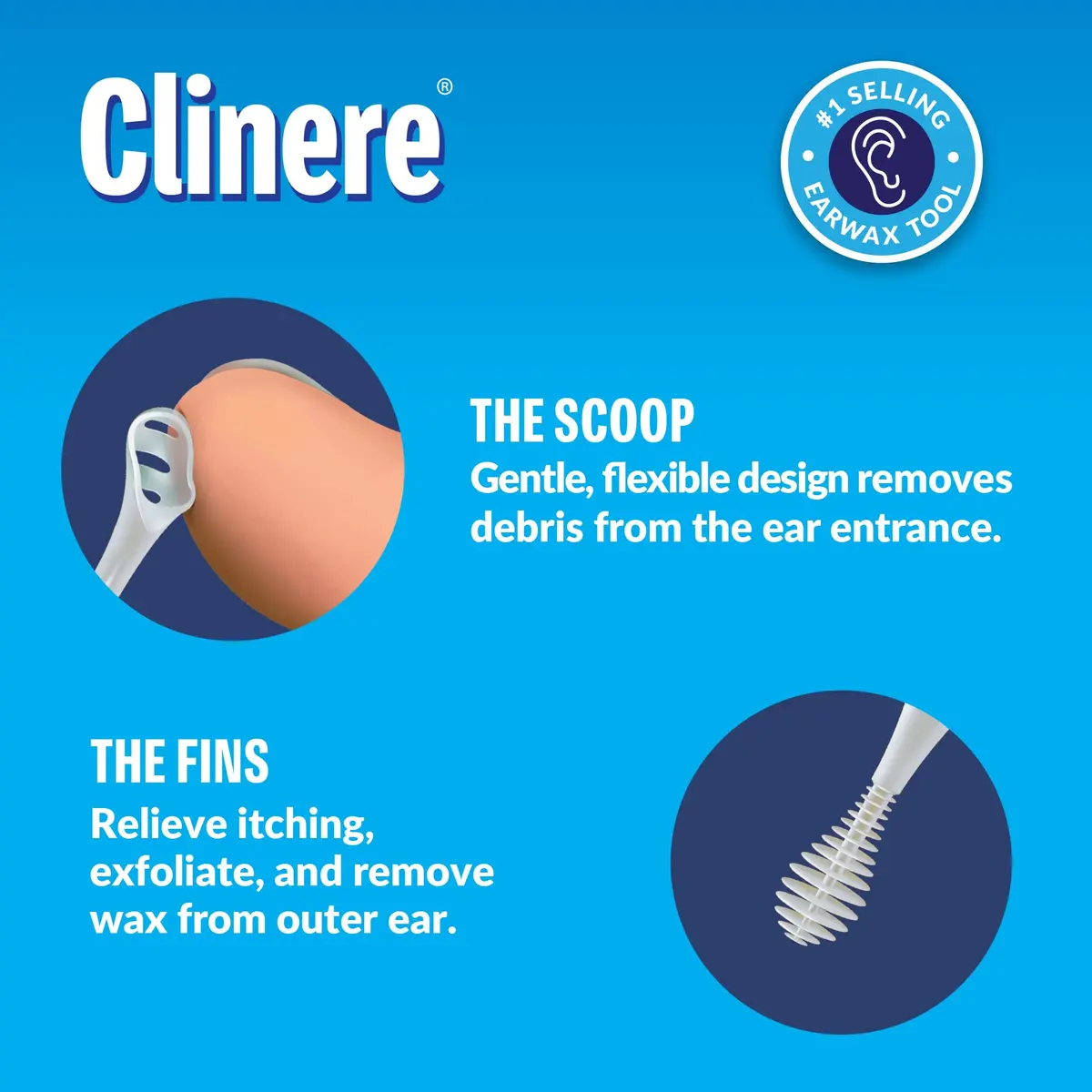 Clinere Ear Cleaners Ear Wax Removal Tool Itch Relief 36 Count | Safe & Gentle Ear Cleaning for Home Use - view 3