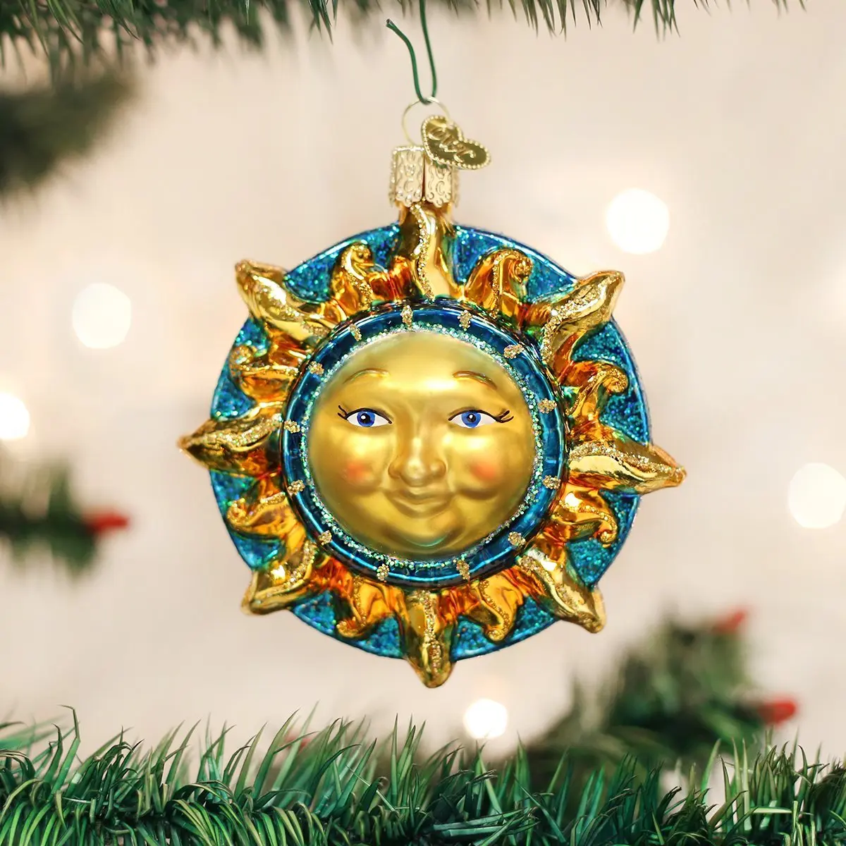 Old World Christmas Fanciful Sun Glass Blown Ornament for Christmas Tree | Handcrafted Holiday Decoration, Outer Space Collection - view 2