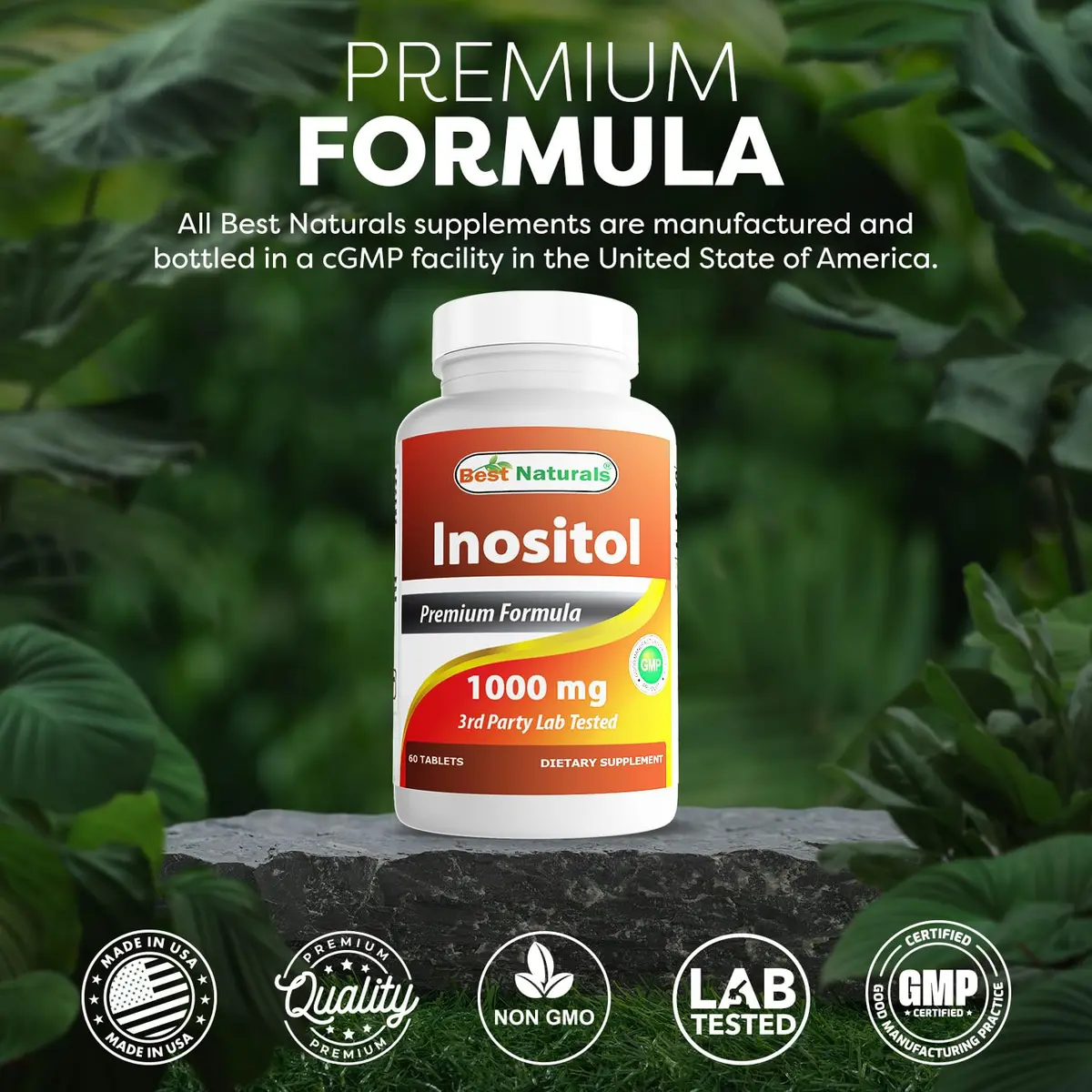 Best Naturals Inositol 1000 mg 60 Tablets | Vitamin B8 Supplement for Daily Wellness - view 5