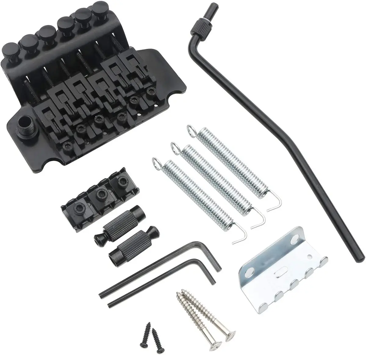 Swhmc Black Tremolo Bridge for Strat - Double Locking Floyd Rose Type | Improve Tuning Stability - main product image
