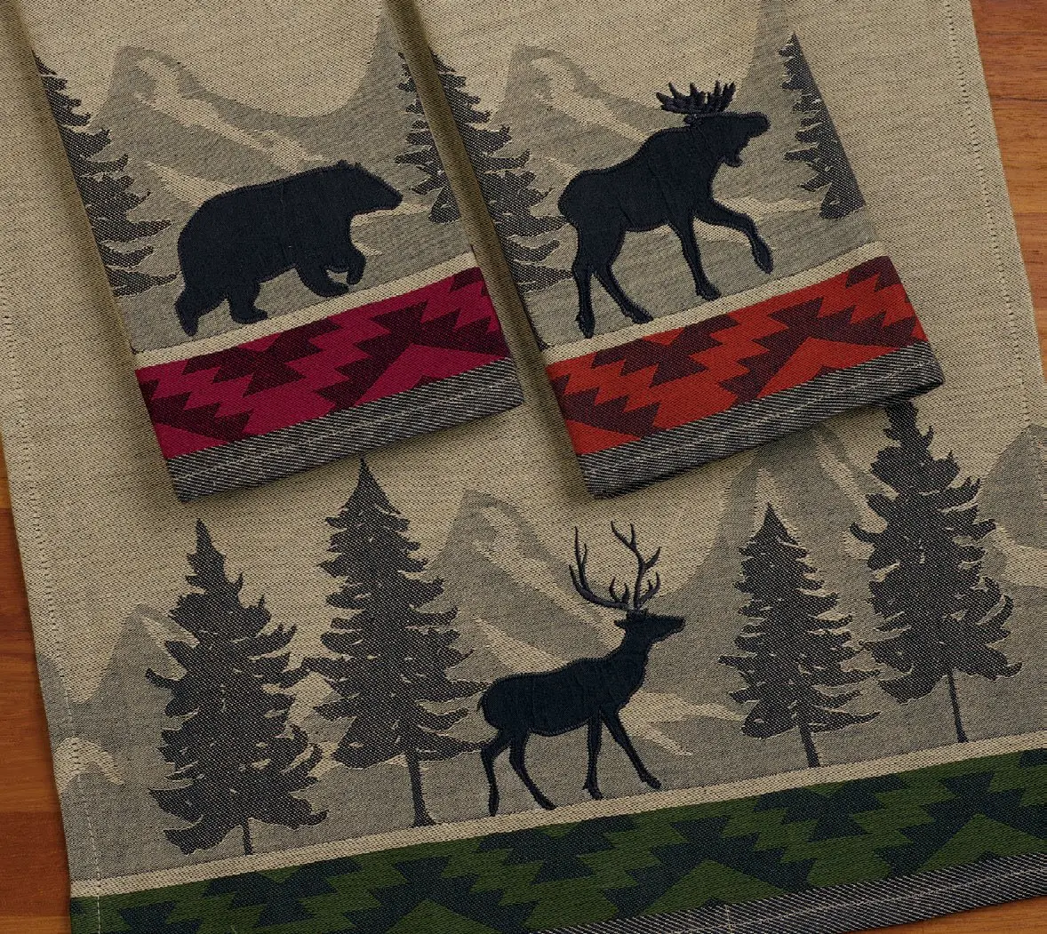 DII Woodlands Collection Dishtowel Set 18x28 inches (45.7x71.1 cm) | 100% Cotton, Ultra Absorbent, Low Lint - view 2