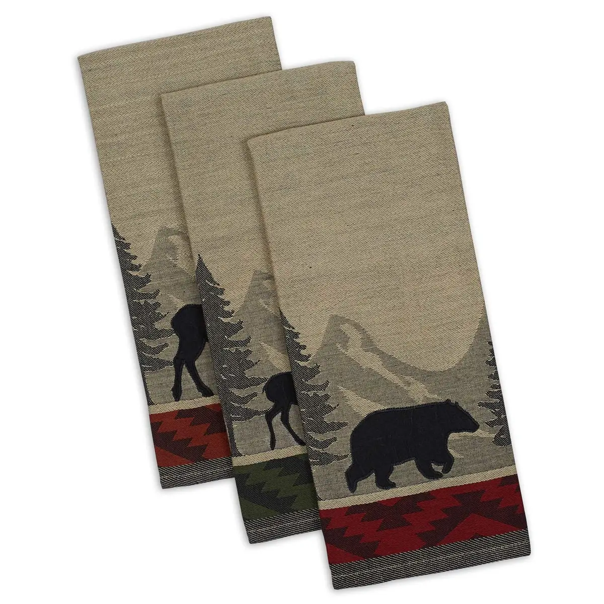 DII Woodlands Collection Dishtowel Set 18x28 inches (45.7x71.1 cm) | 100% Cotton, Ultra Absorbent, Low Lint - view 3