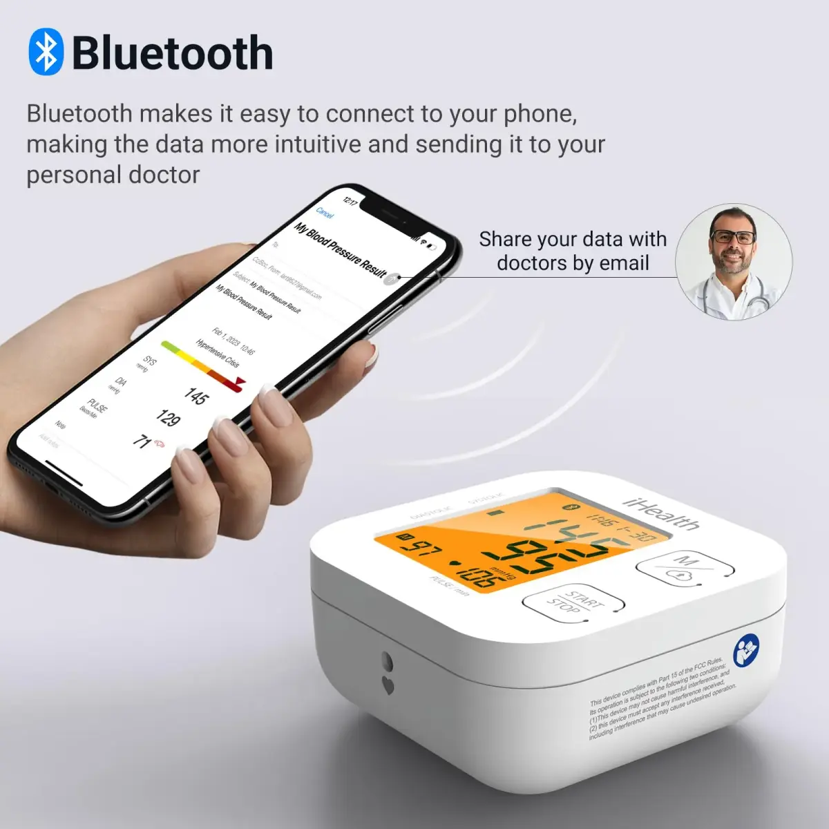 iHealth Track Smart Upper Arm Blood Pressure Monitor with Wide-Range Cuff (22-42cm) | FDA Cleared & Bluetooth Sync - view 7