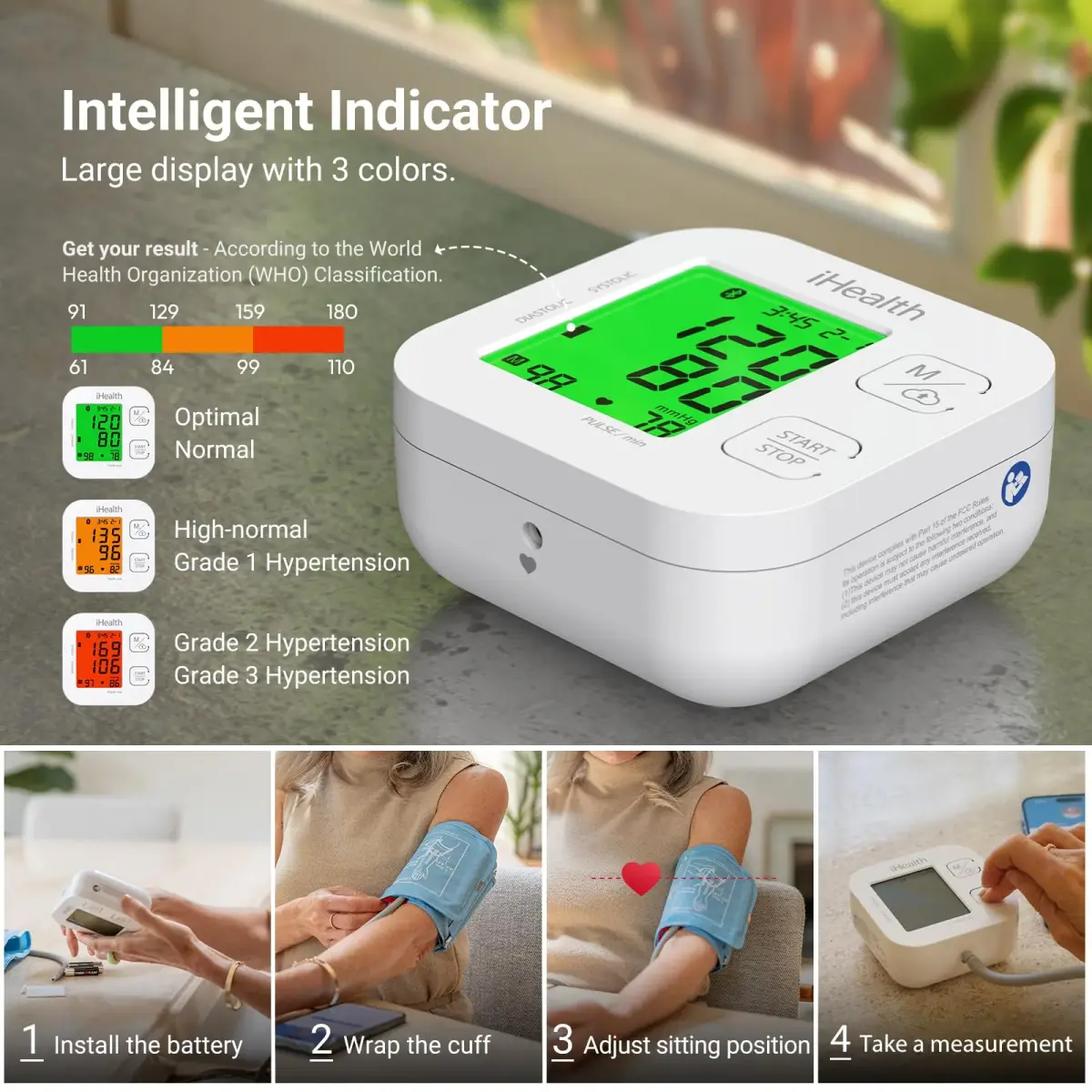 iHealth Track Smart Upper Arm Blood Pressure Monitor with Wide-Range Cuff (22-42cm) | FDA Cleared & Bluetooth Sync - view 3
