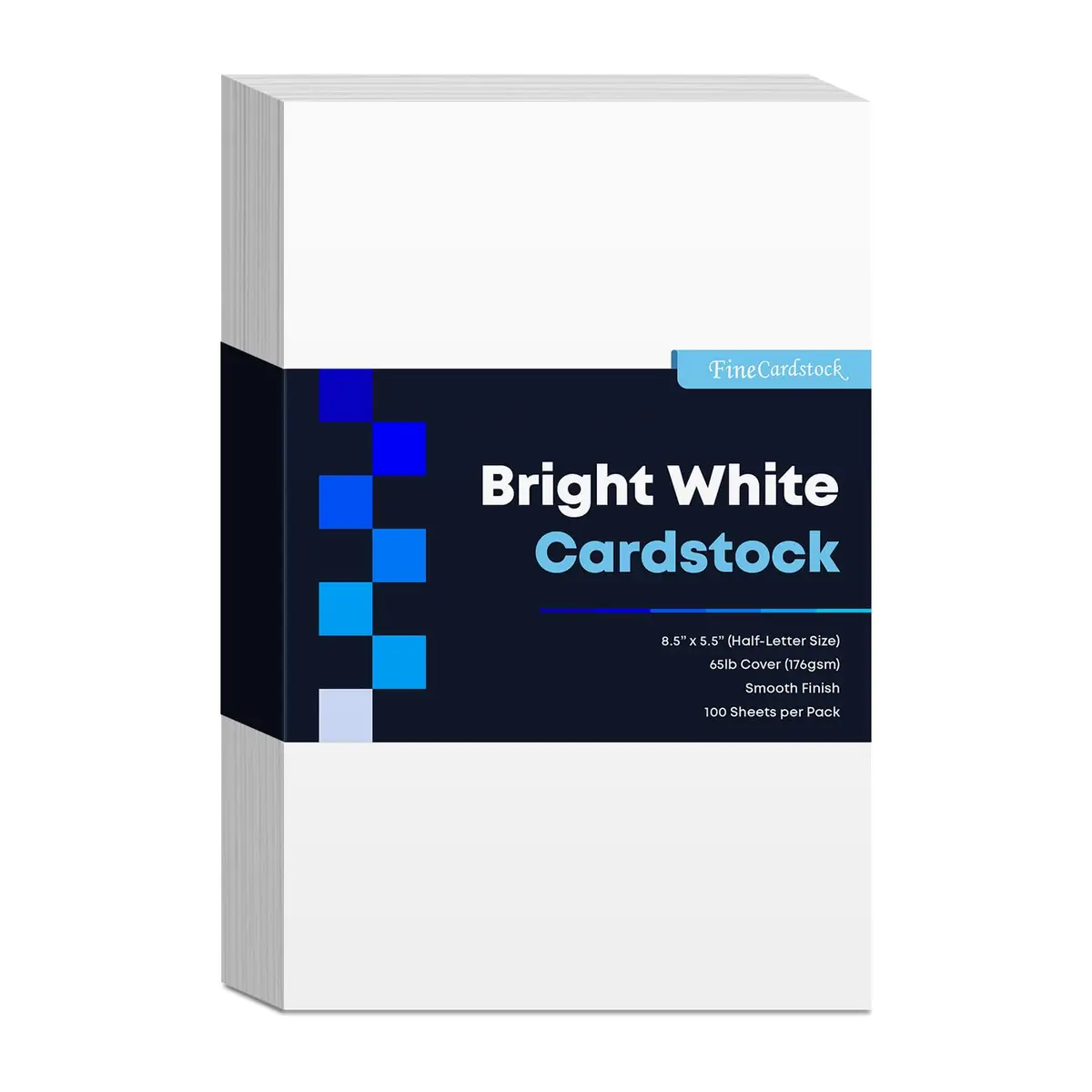 S Superfine Printing Half Letter Size Cardstock 8.5” x 5.5” Bright White 65lb Cover | Perfect for Business & Arts - main product image