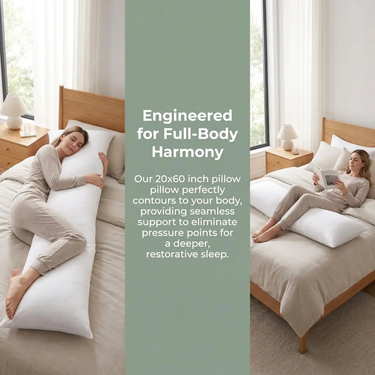 Zituop Dakimakura Body Pillow Insert 150x50cm (59x20in) | Premium PP Cotton Filling - view 6