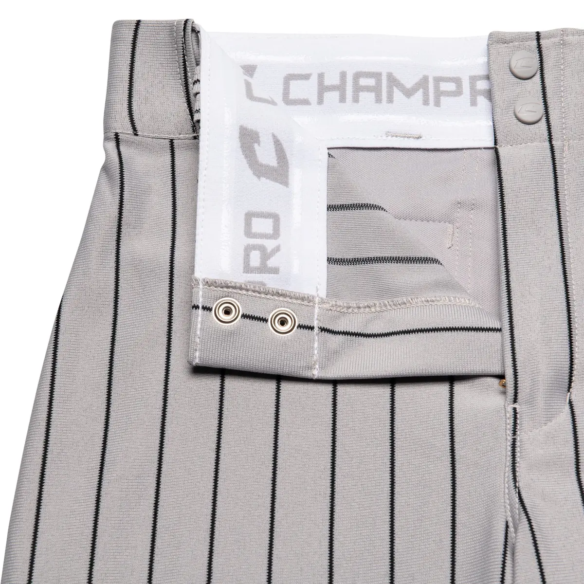 CHAMPRO boys Triple Crown Pinstripe Polyester Baseball Pant, Grey, Black Pin, Medium US | Traditional ankle-length fit with abrasion-resistant fabric - view 6