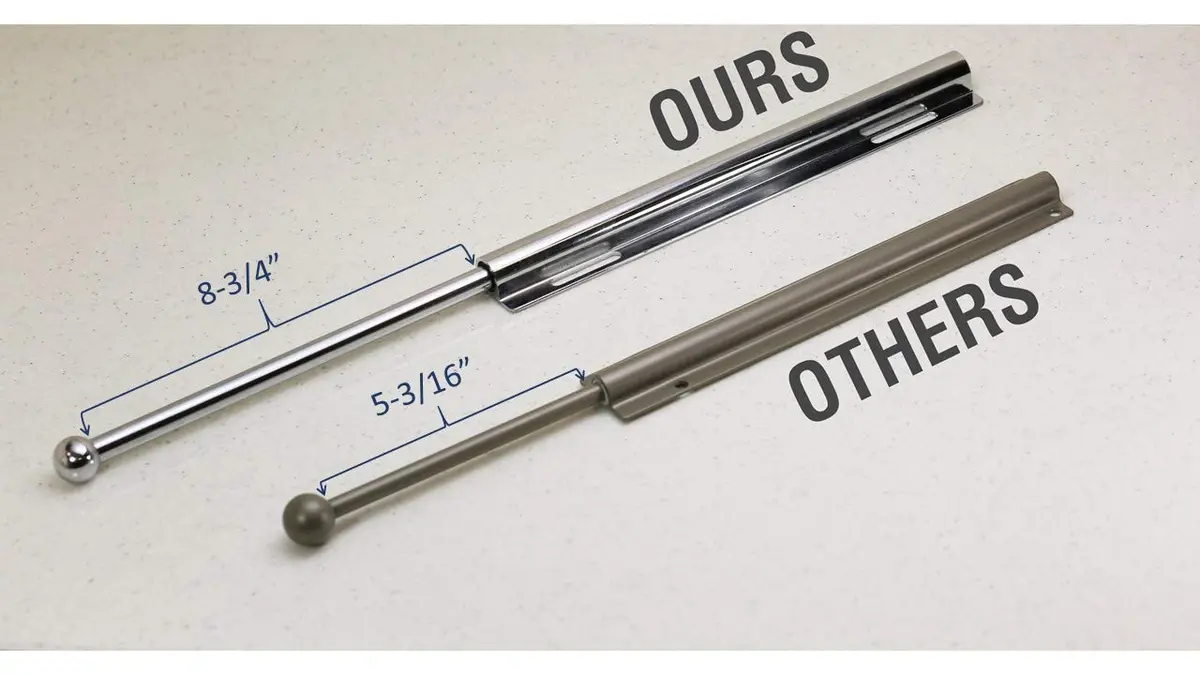 H. Bowes 12" Valet Rod 30.48cm (12") Polished Chrome | Pull-Out Closet Rod for Organization - view 4