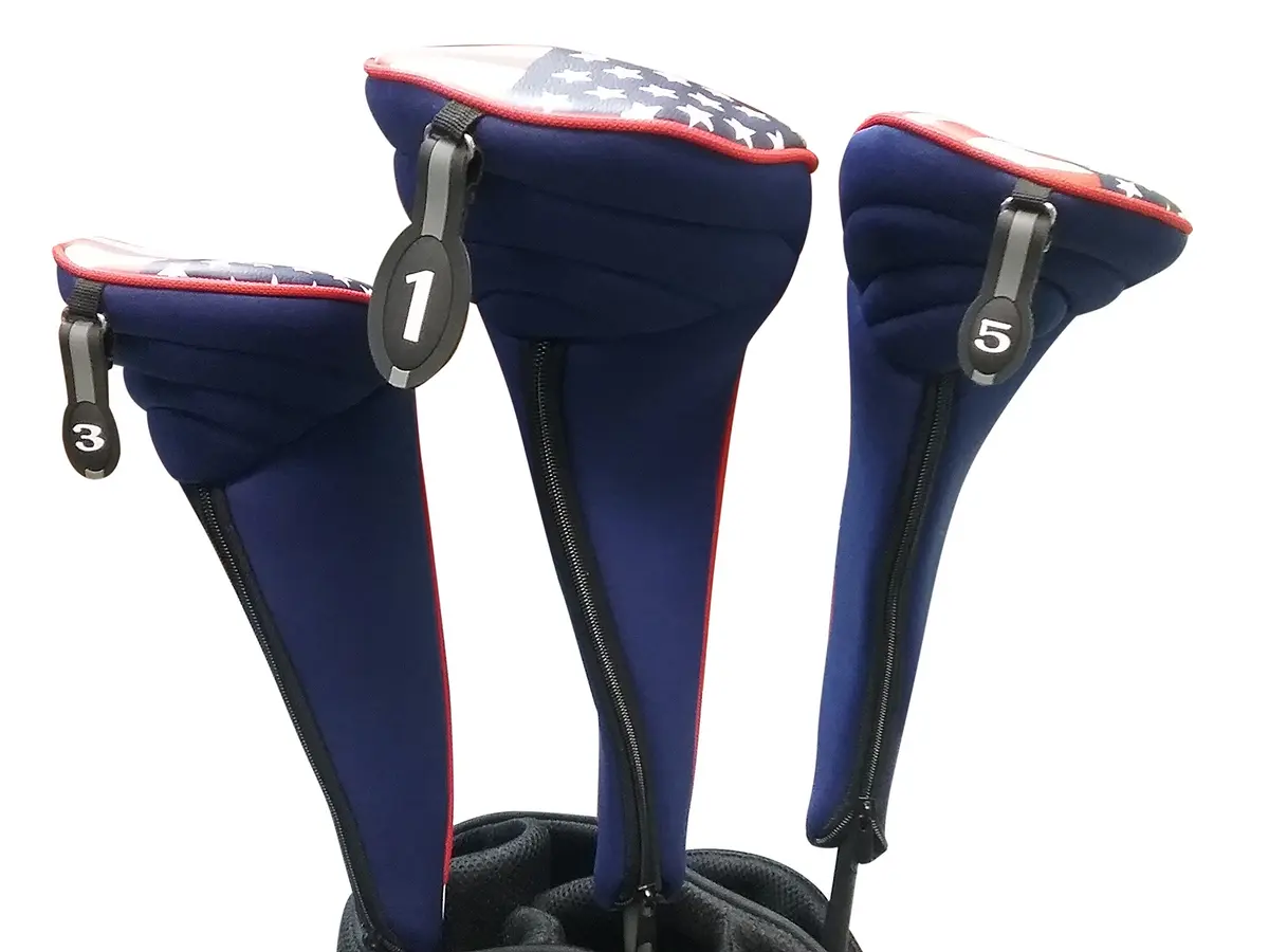 Majek USA Patriot Golf Zipper Head Covers Driver 1 3 5 | Patriotic Neoprene Golf Club Covers (up to 460cc) - view 7