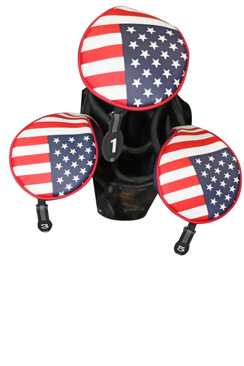Majek USA Patriot Golf Zipper Head Covers Driver 1 3 5 | Patriotic Neoprene Golf Club Covers (up to 460cc) - view 8