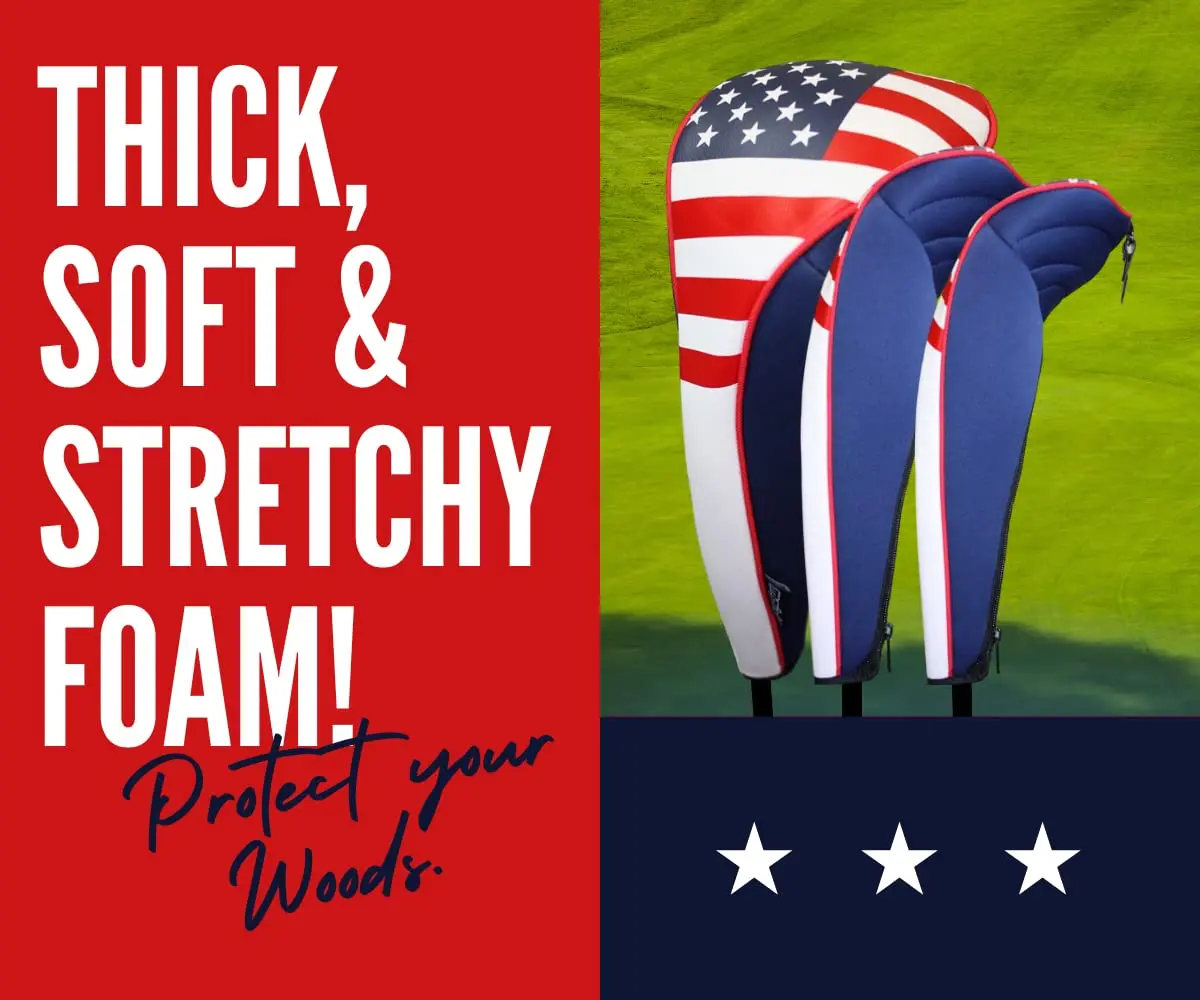 Majek USA Patriot Golf Zipper Head Covers Driver 1 3 5 | Patriotic Neoprene Golf Club Covers (up to 460cc) - view 3