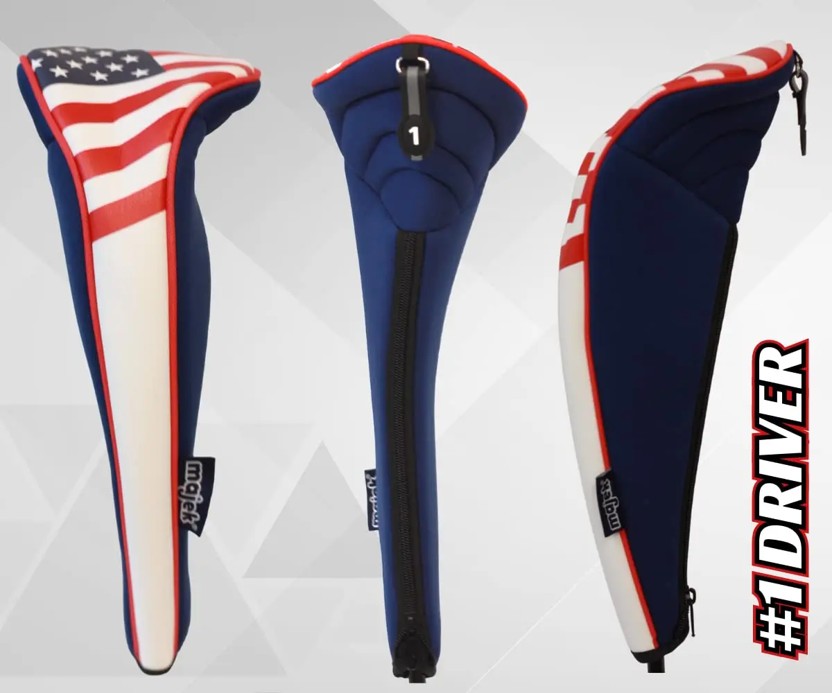 Majek USA Patriot Golf Zipper Head Covers Driver #1 Neoprene | Thick, Stretchy & Impact-Resistant - view 4