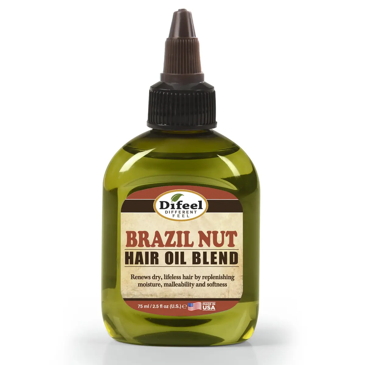Difeel Brazil Nut Hair Oil Blend 74ml (2.5 Fl Oz) | Deeply Nourishes Dry Hair - main product image