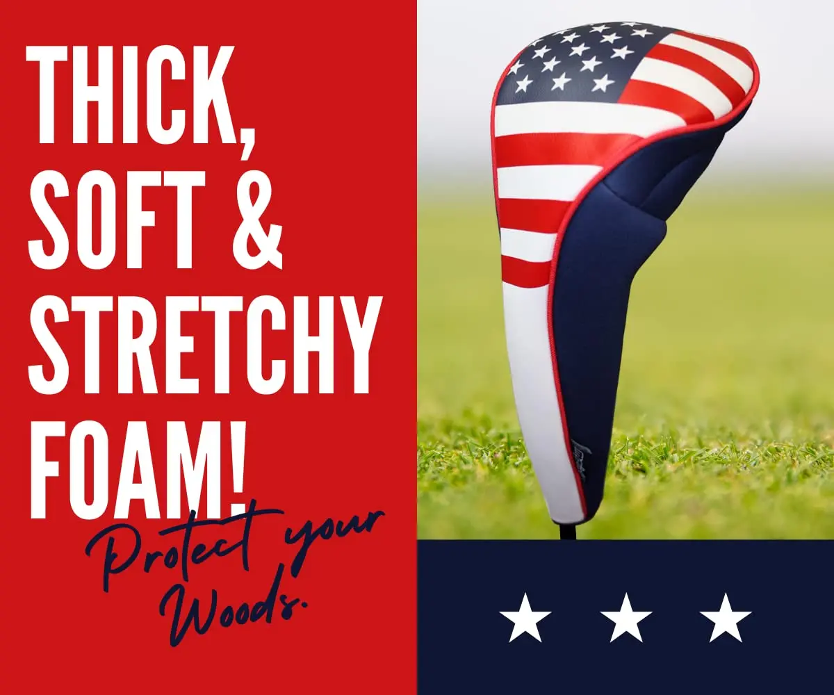 Majek USA Patriot Golf Zipper Head Covers 5 Fairway Woods Neoprene Patriotic Fit - view 2