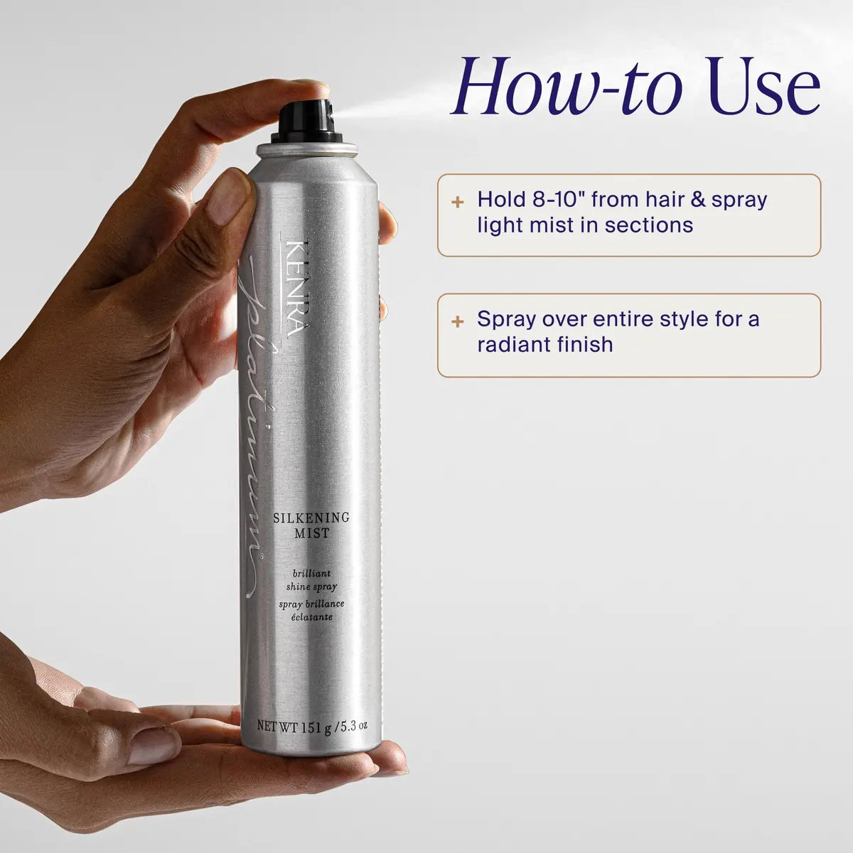 Kenra Silkening Mist 50% | Brilliant Shine Spray | Smooths Flyaways & Tames Frizz | Humidity Protection | All Hair Types | 5.3 oz - view 6