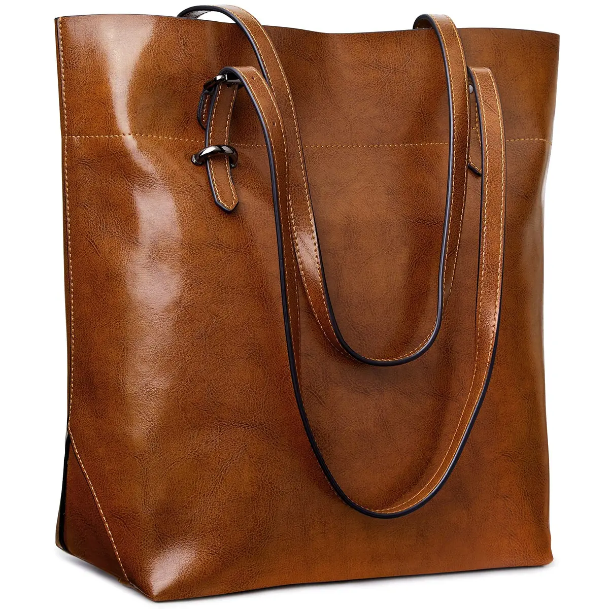 S-ZONE Vintage Genuine Leather Tote Shoulder Bag Large Capacity | Elegant & Durable - main product image